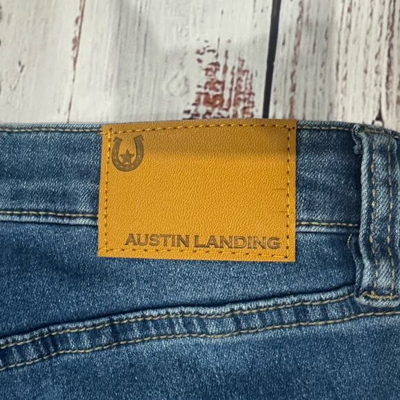 Austin Landing Star Studded Flare Jeans SZ 5/27 Blue Bling Boho Festival Y2K - Picture 7 of 9